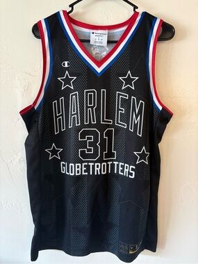 Champion Harlem Globetrotters 31 Hammer Black Basketball Jersey S Streetwear